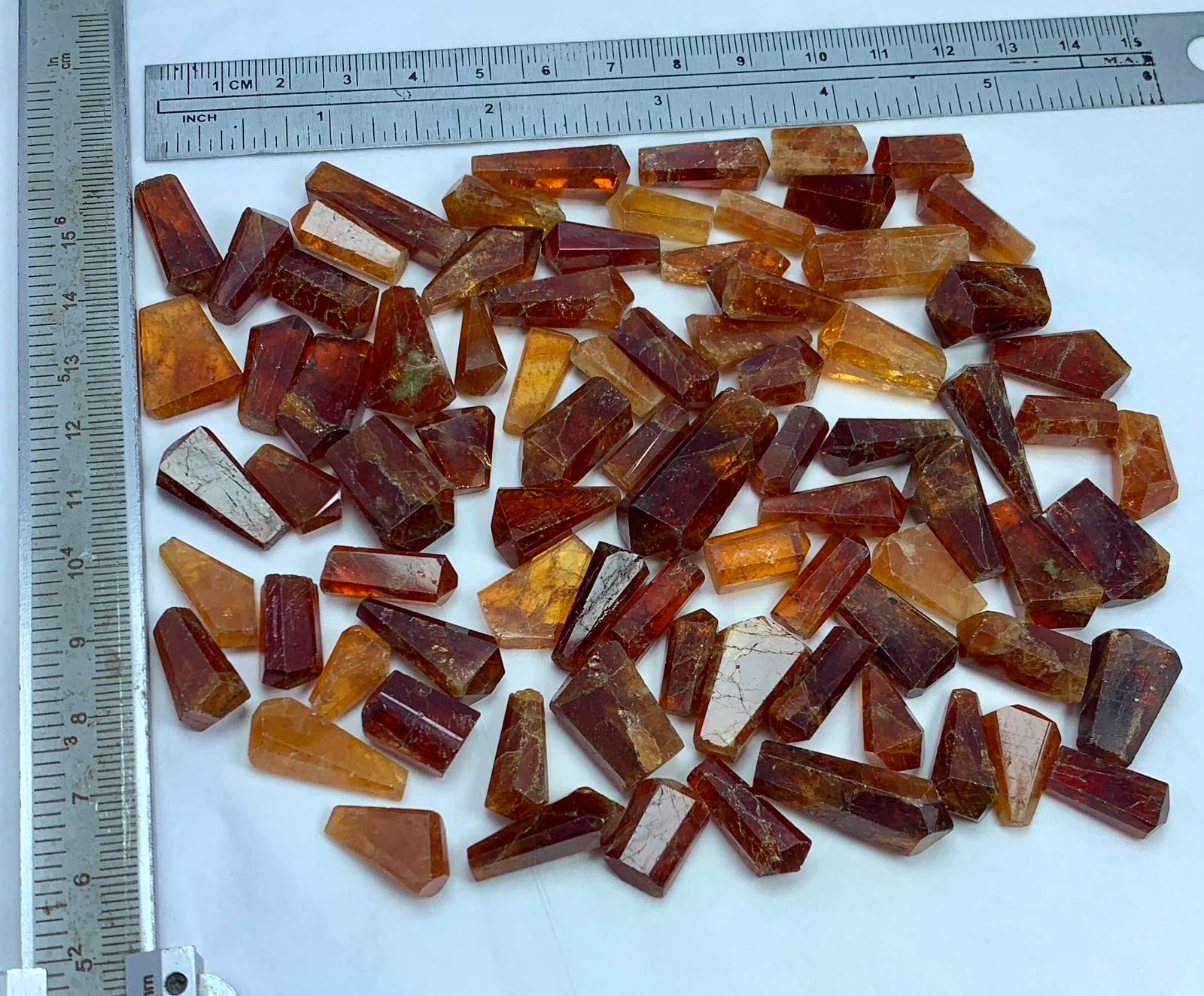Beautiful quality of spessertine garnet crystals