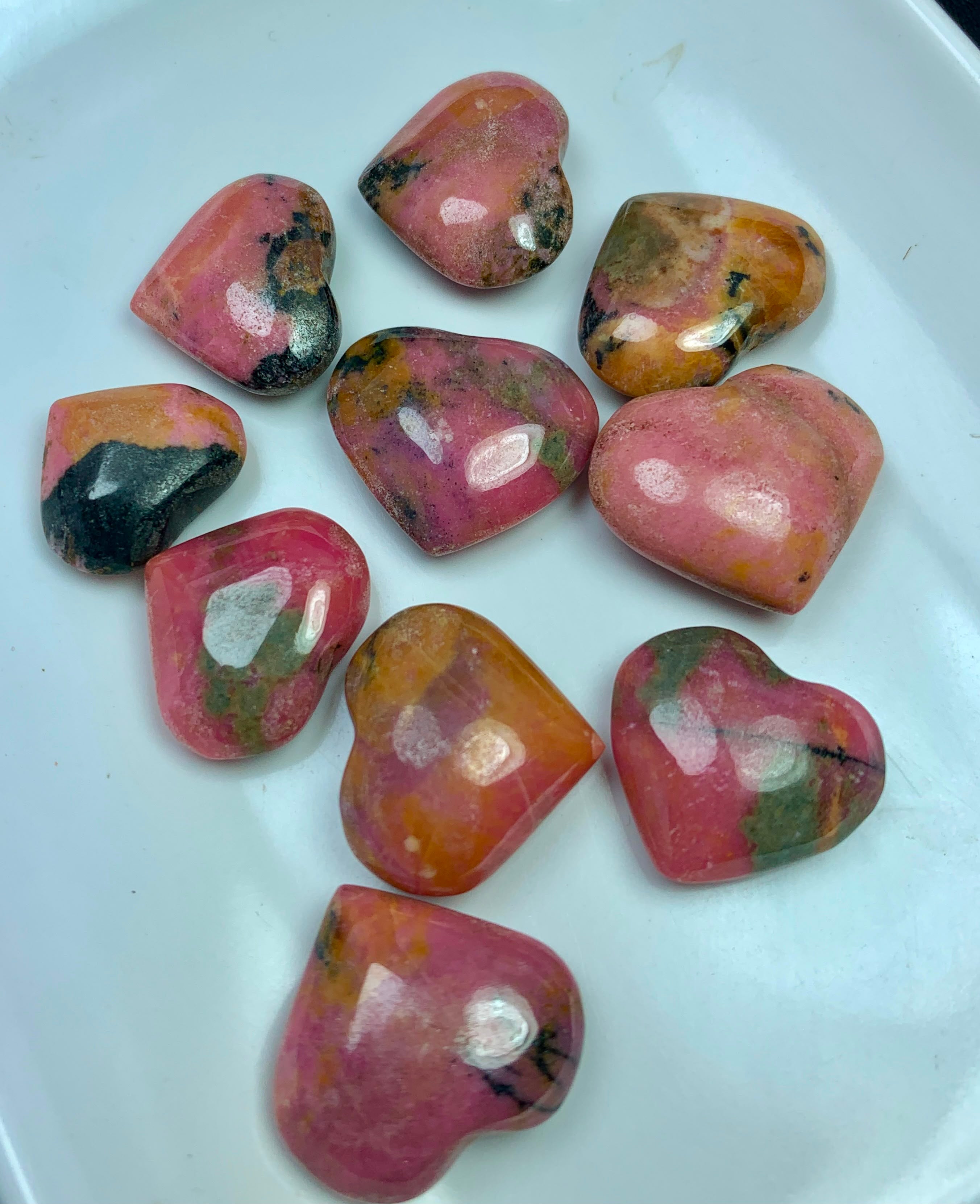 Rhodonite hearts