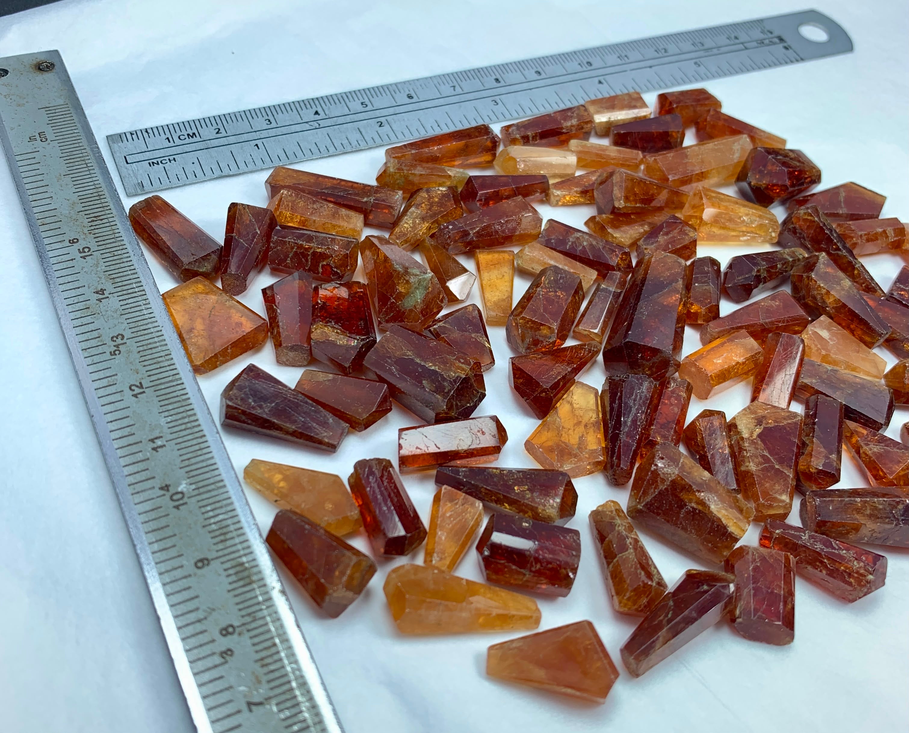 Beautiful quality of spessertine garnet crystals