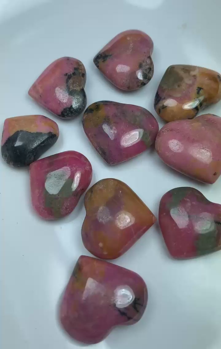 Rhodonite hearts